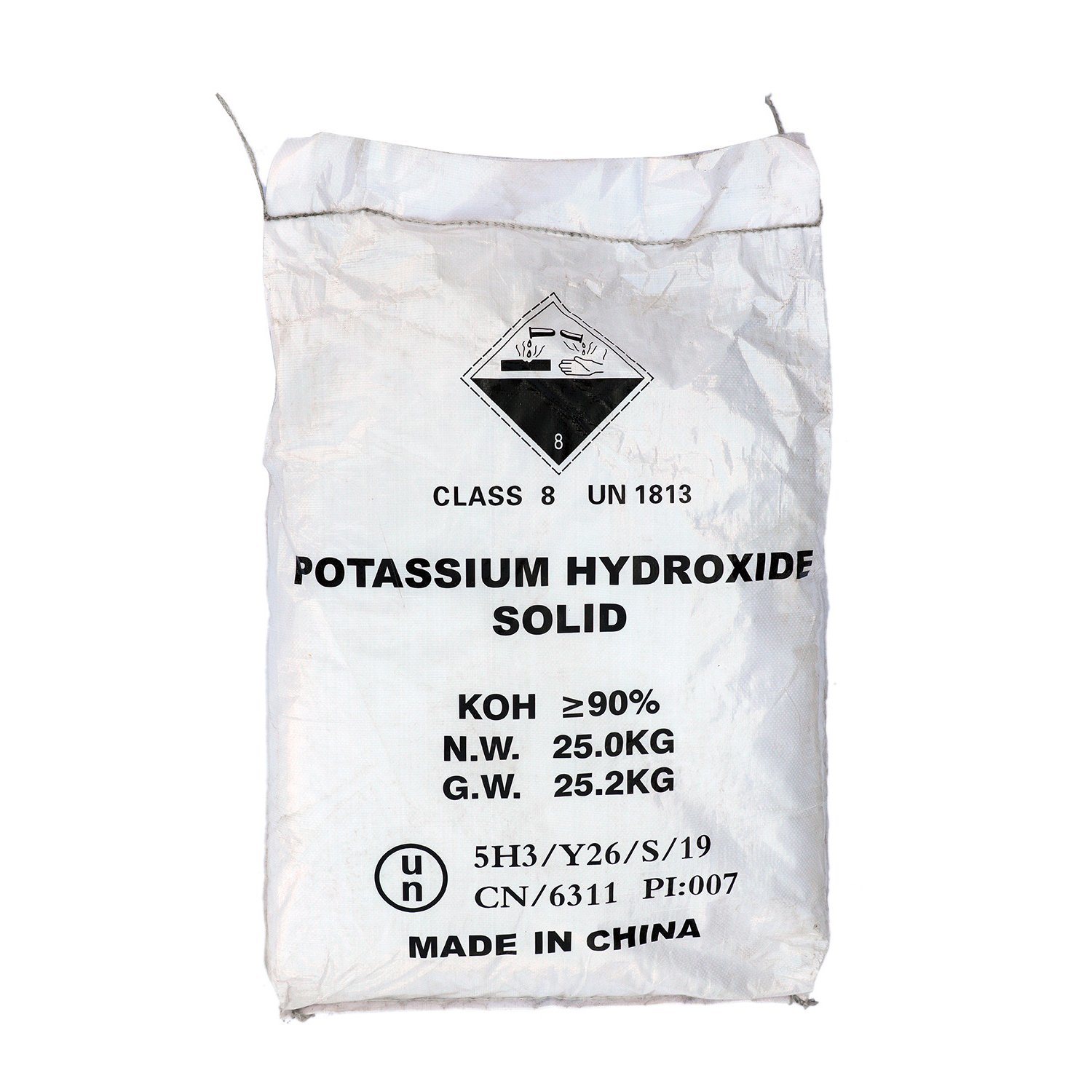 Hidróxido de Potasio 90% Copos KOH Grado Industrial 